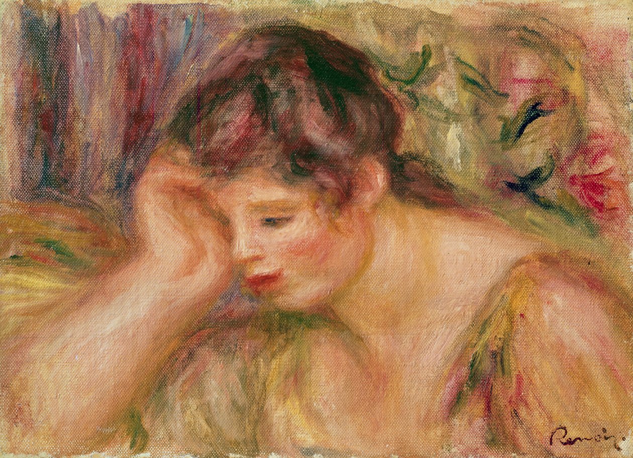 女人倾斜，c.1917 作者 皮埃尔·奥古斯特·雷诺阿