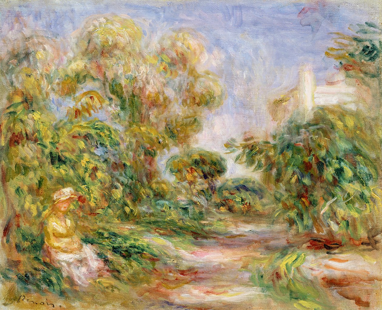 c.1918风景的妇女 作者 皮埃尔·奥古斯特·雷诺阿