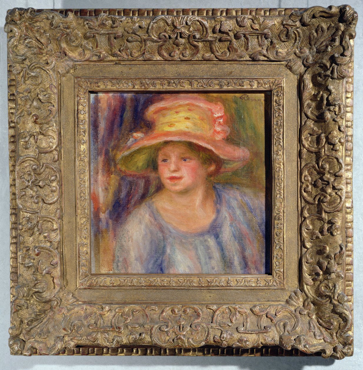 有帽子的妇女，c.1915-19 作者 皮埃尔·奥古斯特·雷诺阿