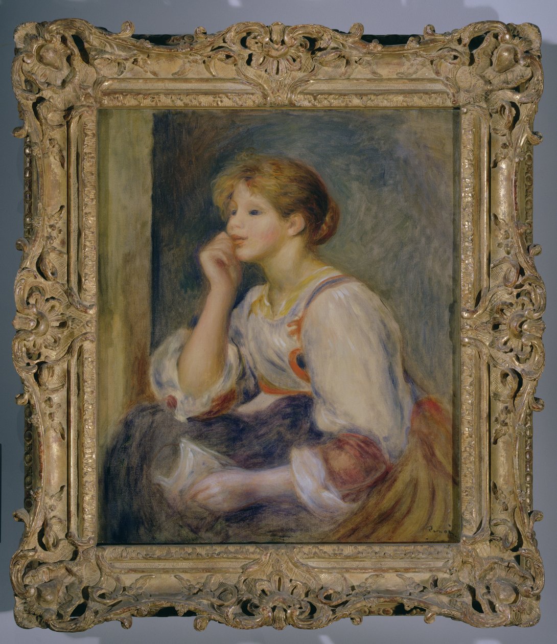一封信的女人，c.1890 作者 皮埃尔·奥古斯特·雷诺阿