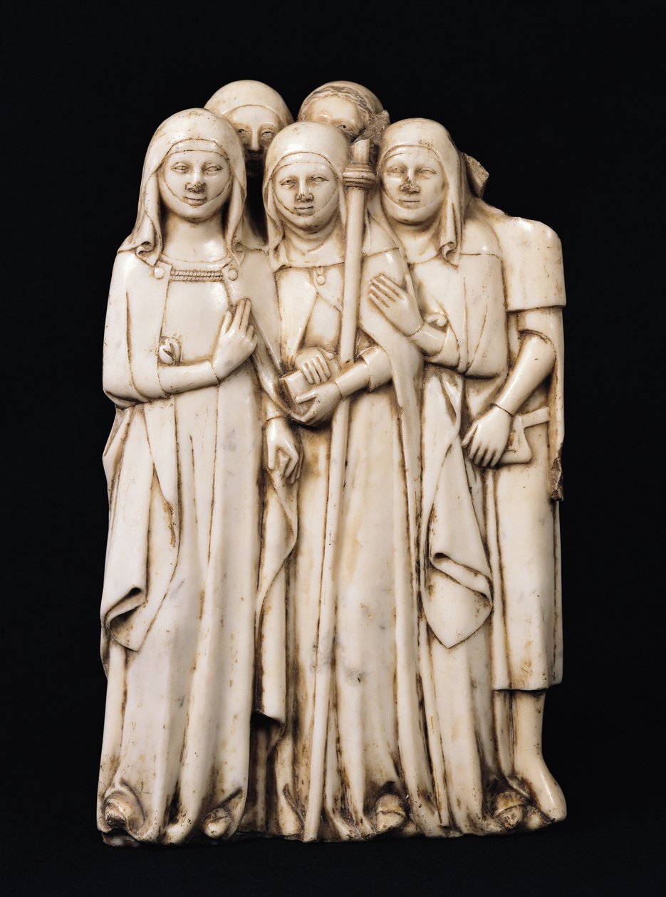 Alinorda，教皇克莱门特六世（1291-1352）的姐姐和她的孩子，来自克莱门特六世，La Chaise-Dieu（大理石） 作者 皮埃尔·博伊