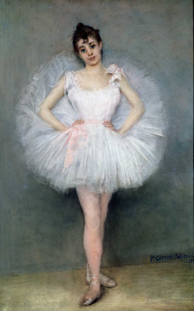 一位年轻芭蕾舞女演员的画象 作者 皮埃尔·卡里尔·贝勒斯（Pierre Carrier Belleuse）