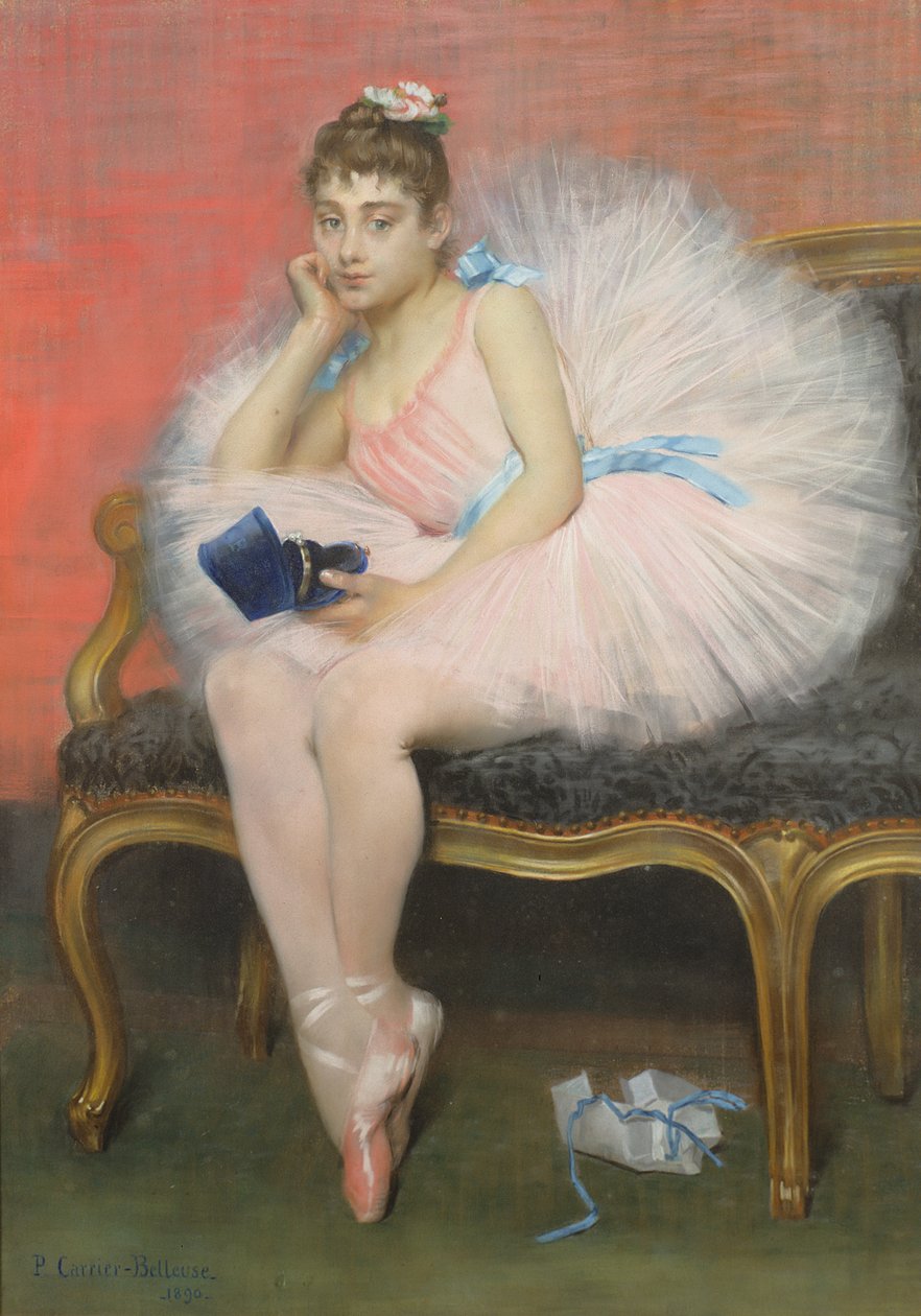 现在，1890年（粉彩） 作者 皮埃尔·卡里尔·贝勒斯（Pierre Carrier Belleuse）