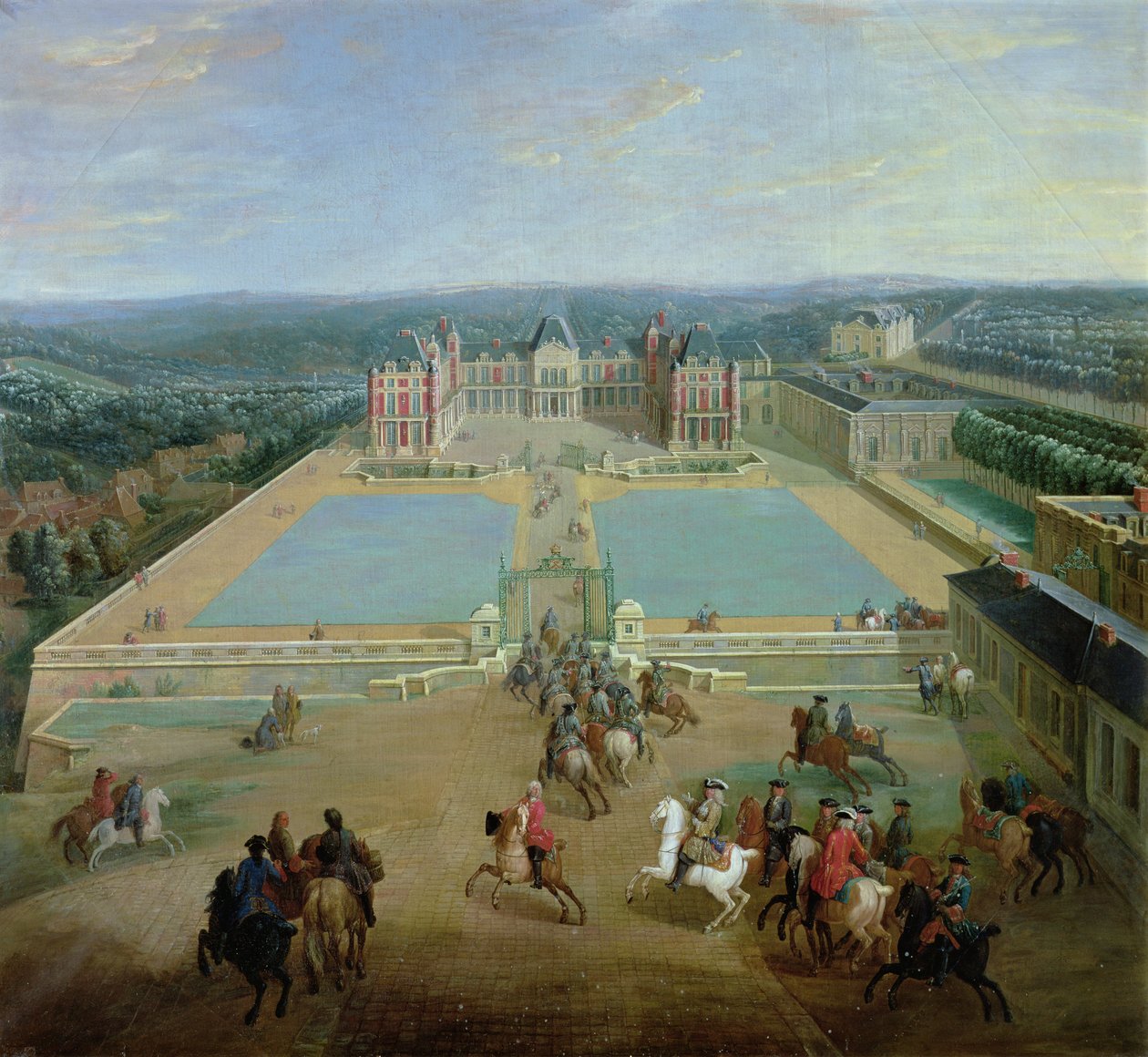距离大道一侧的Chateau de Meudon城堡，1722年 作者 皮埃尔·丹尼斯·马丁