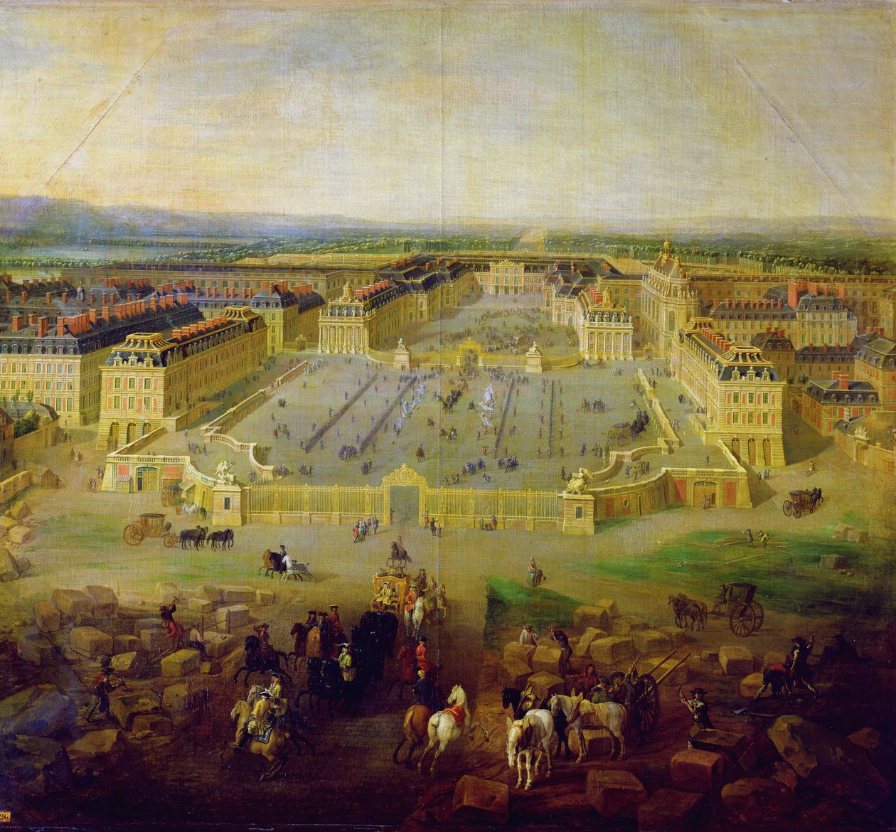 凡尔赛宫和Place d&39;Armes，1722年 作者 皮埃尔·丹尼斯·马丁