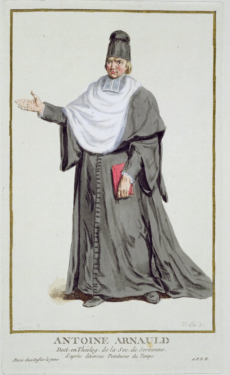 Antoine Arnauld（1612-94）来自&39;Receuil des Estampes，代表范围和Dignites，遵循所有现有国家的服装&39;，1780年出版（手工彩色雕刻） 作者 皮埃尔·杜弗洛斯