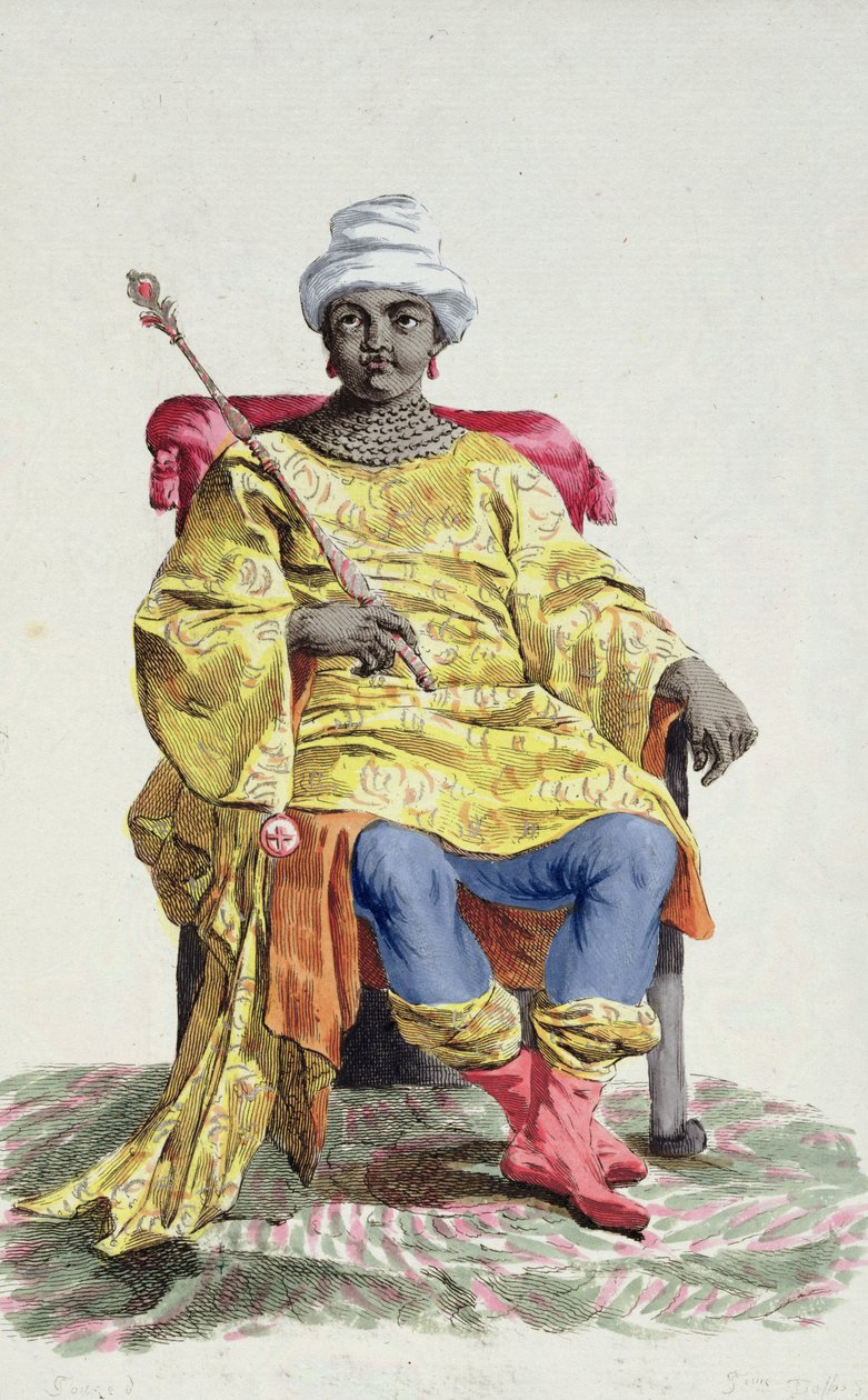Don Alvares，刚刚国王，来自&39;Receuil des Estampes，代表Ranges和Dignites，遵循所有现有国家的服装&39;，1780年出版（手工彩色雕刻） 作者 皮埃尔·杜弗洛斯