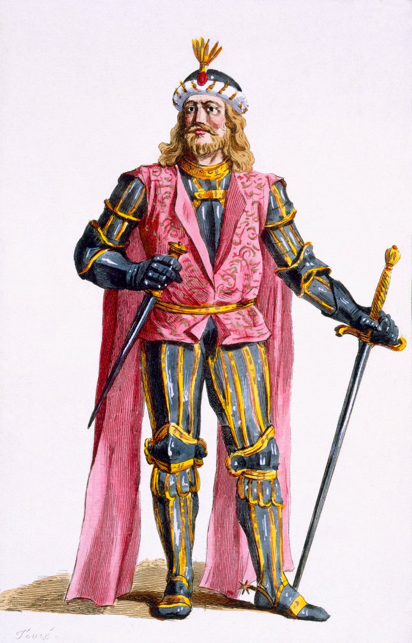 Theodoric I（1053-82）来自“所有现有国家的服装的印刷品，代表等级和尊严的集合”的荷兰统计，于1780年出版（手工雕刻 作者 皮埃尔·杜弗洛斯