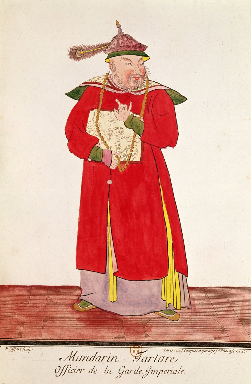 皇家卫队的鞑靼普通话，来自Pere Bouvet的“Estat Present de la Chine”，1697年 作者 皮埃尔·吉法特