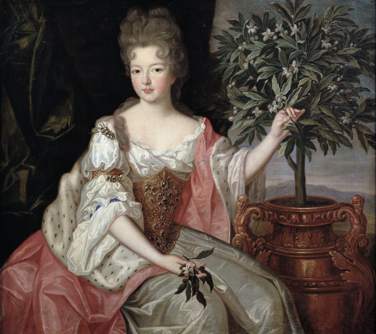 Francoise Marie de Bourbon的肖像（1677-1749）奥尔良公爵夫人（布鲁瓦小姐） 作者 皮埃尔·戈伯特