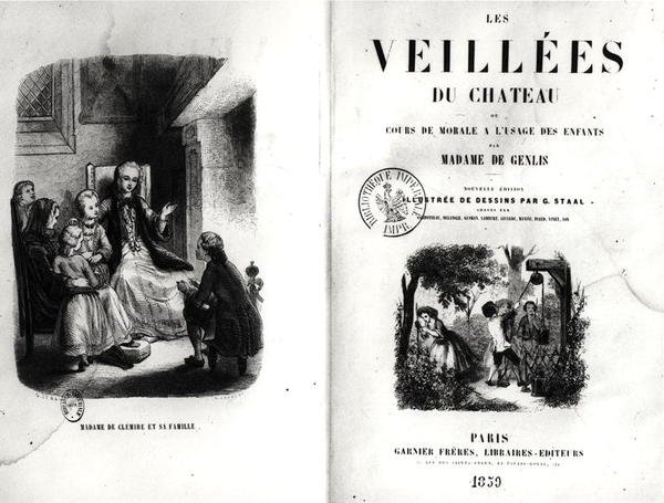 1859年出版的“城堡的守护者”或“德格利斯夫人（1746-1830）使用儿童的道德课程”的主题 作者 皮埃尔·古斯塔夫·尤金1817 82死后