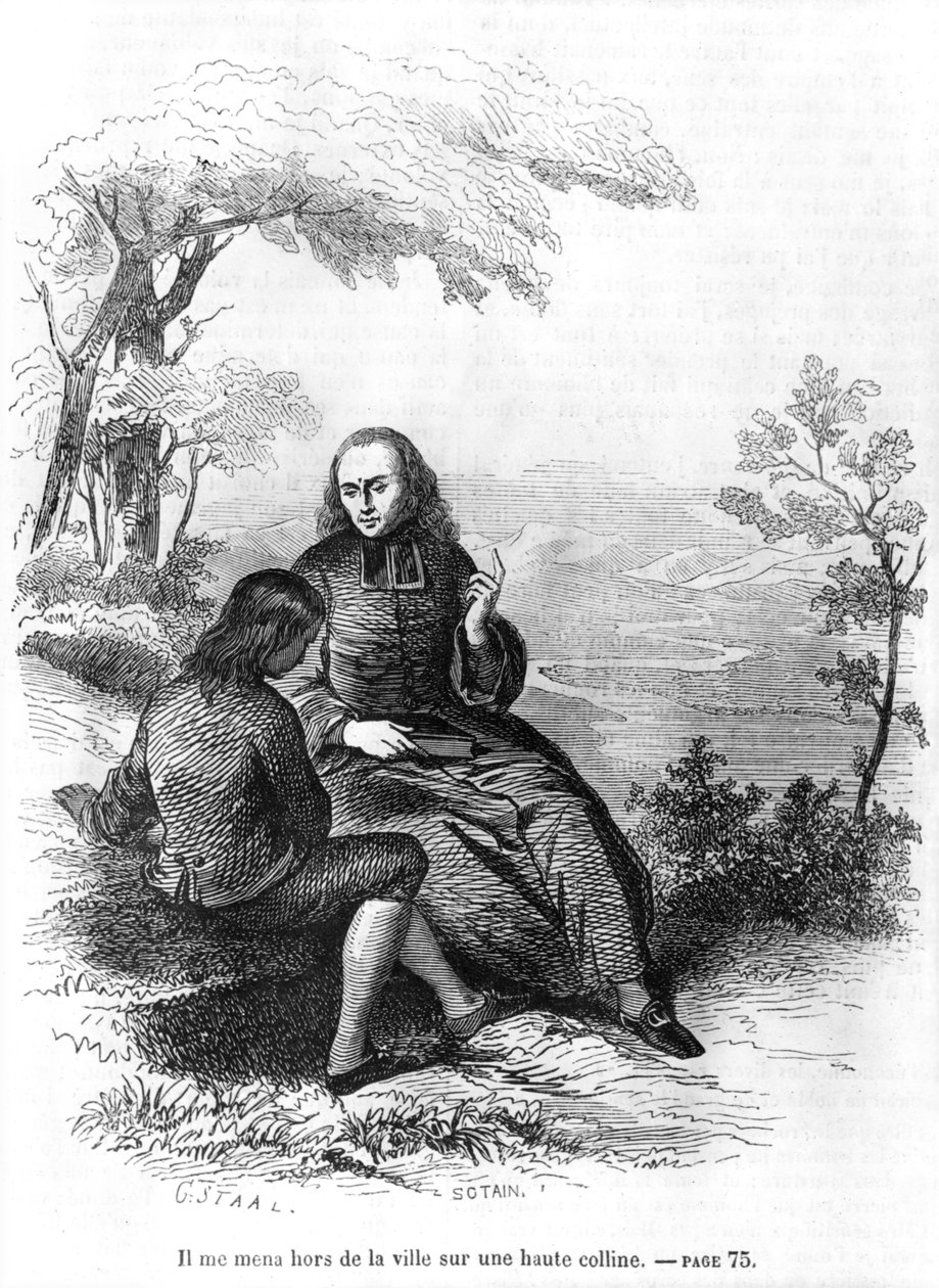 Jean-Jacques Rousseau（1712-78）的&39;L&39;Emile&39;插图由Noel Eugene Sotain（1816年）镌刻于1851年 作者 皮埃尔·古斯塔夫·尤金·斯塔尔
