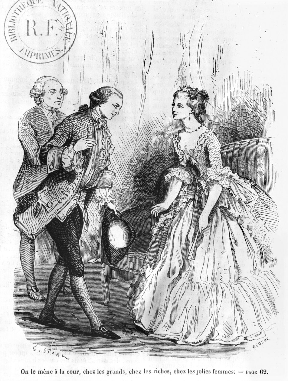 Jean-Jacques Rousseau（1712-78）于1851年出版的“L&39;Emile”插图 作者 皮埃尔·古斯塔夫·尤金·斯塔尔
