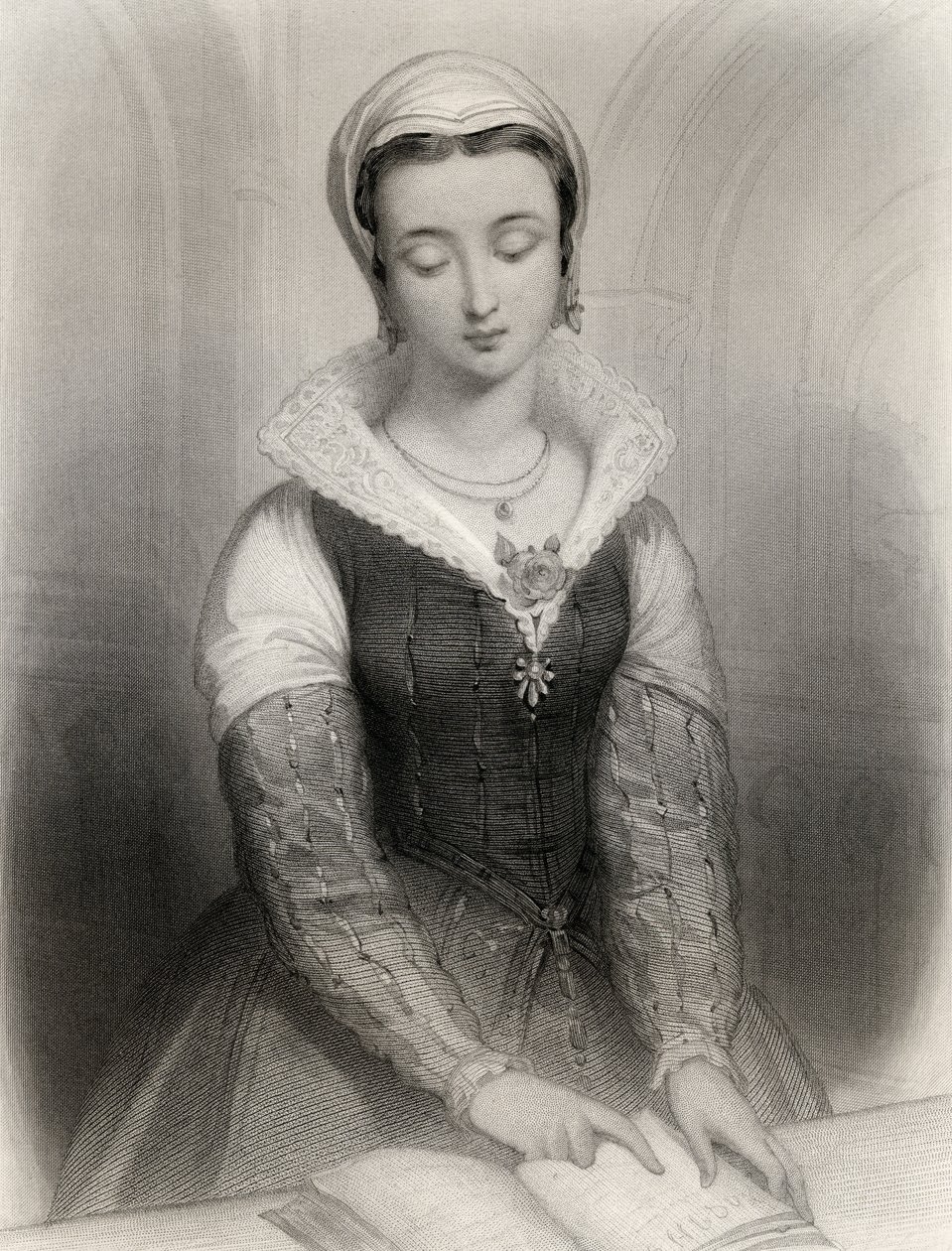 Lady Jane Gray（1537-54）来自&39;世界着名女性&39;的玛丽·考登克拉克，1858年 作者 皮埃尔·古斯塔夫·尤金·斯塔尔