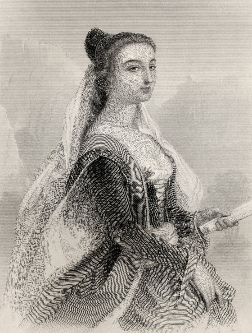 Laura de Noves（1308-48）来自&39;世界着名女性&39;的玛丽·考登克拉克，1858年的插图 作者 皮埃尔·古斯塔夫·尤金·斯塔尔