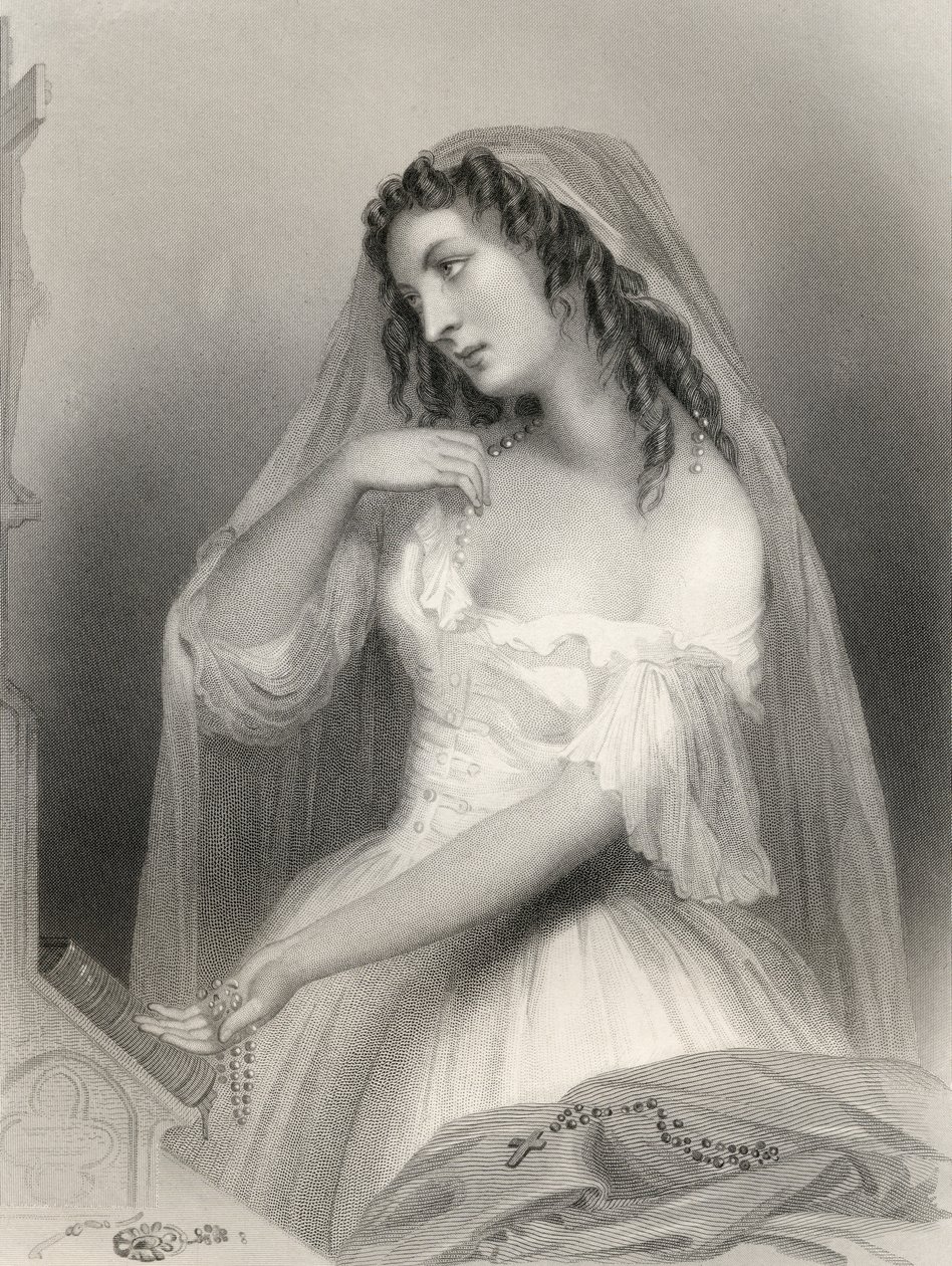 La Baume de La Blanc的Louise Francoise（1644-1710）Valliere公爵夫人，来自&39;世界着名女性&39;的插图来自Mary Cowden Clarke，1858年 作者 皮埃尔·古斯塔夫·尤金·斯塔尔