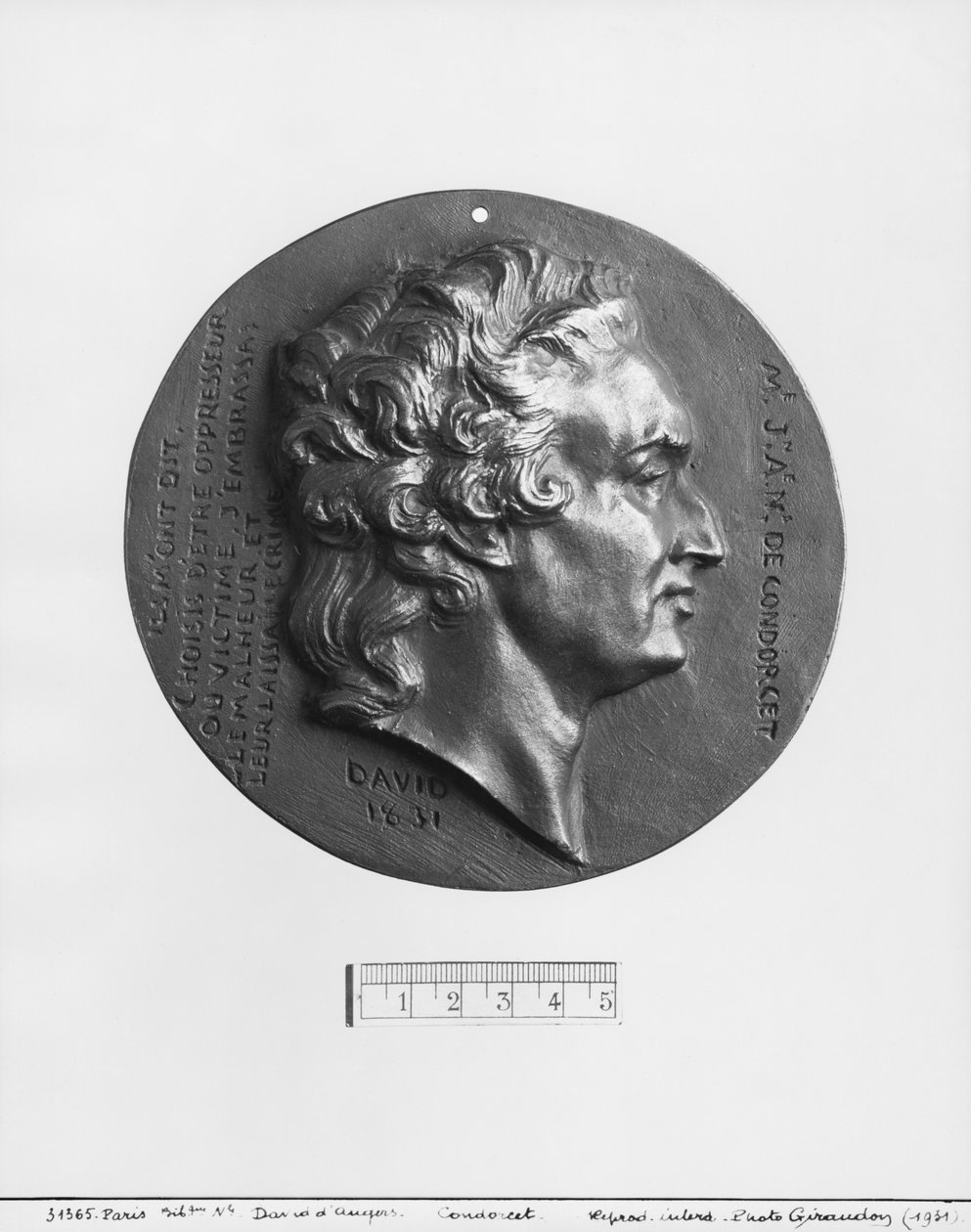 Marie Jean Antoine Nicolas Caritat，Condorcet侯爵，1831年（青铜） 作者 皮埃尔·简·大卫·丹格斯