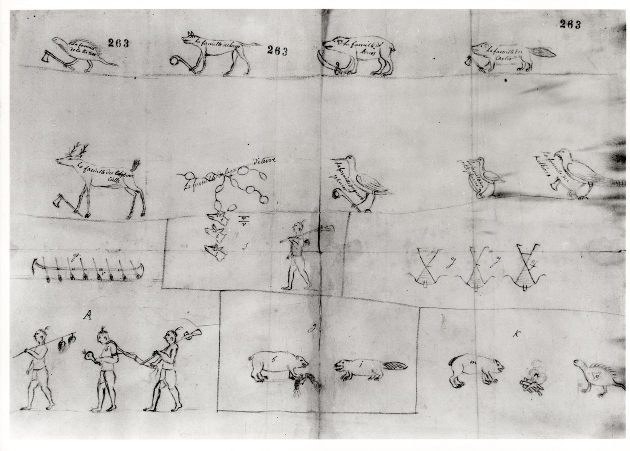 易洛魁人象形图，1666年7月12日 作者 皮埃尔·约瑟夫·肖蒙