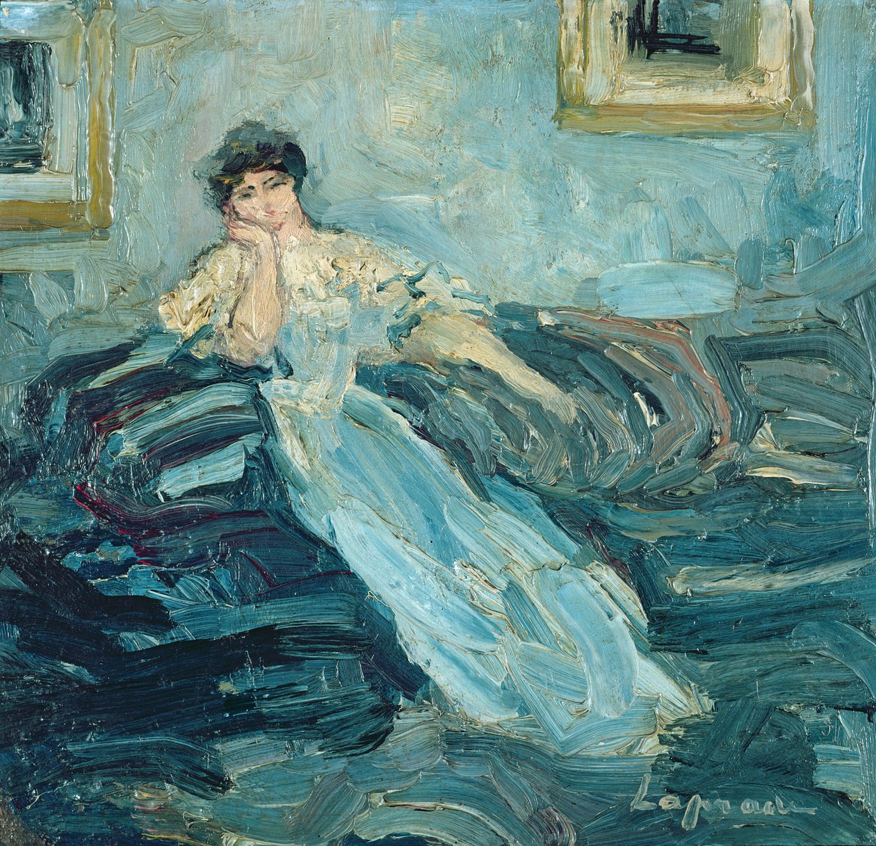内部的女人，c.1909 作者 皮埃尔·拉普拉德