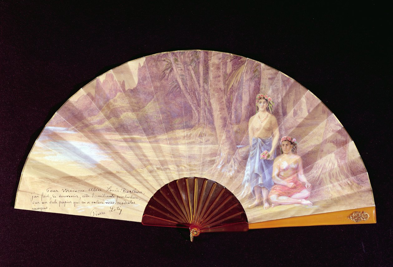 粉丝为爱丽丝路易斯 - 巴图夫人画，1910年 作者 皮埃尔·洛蒂