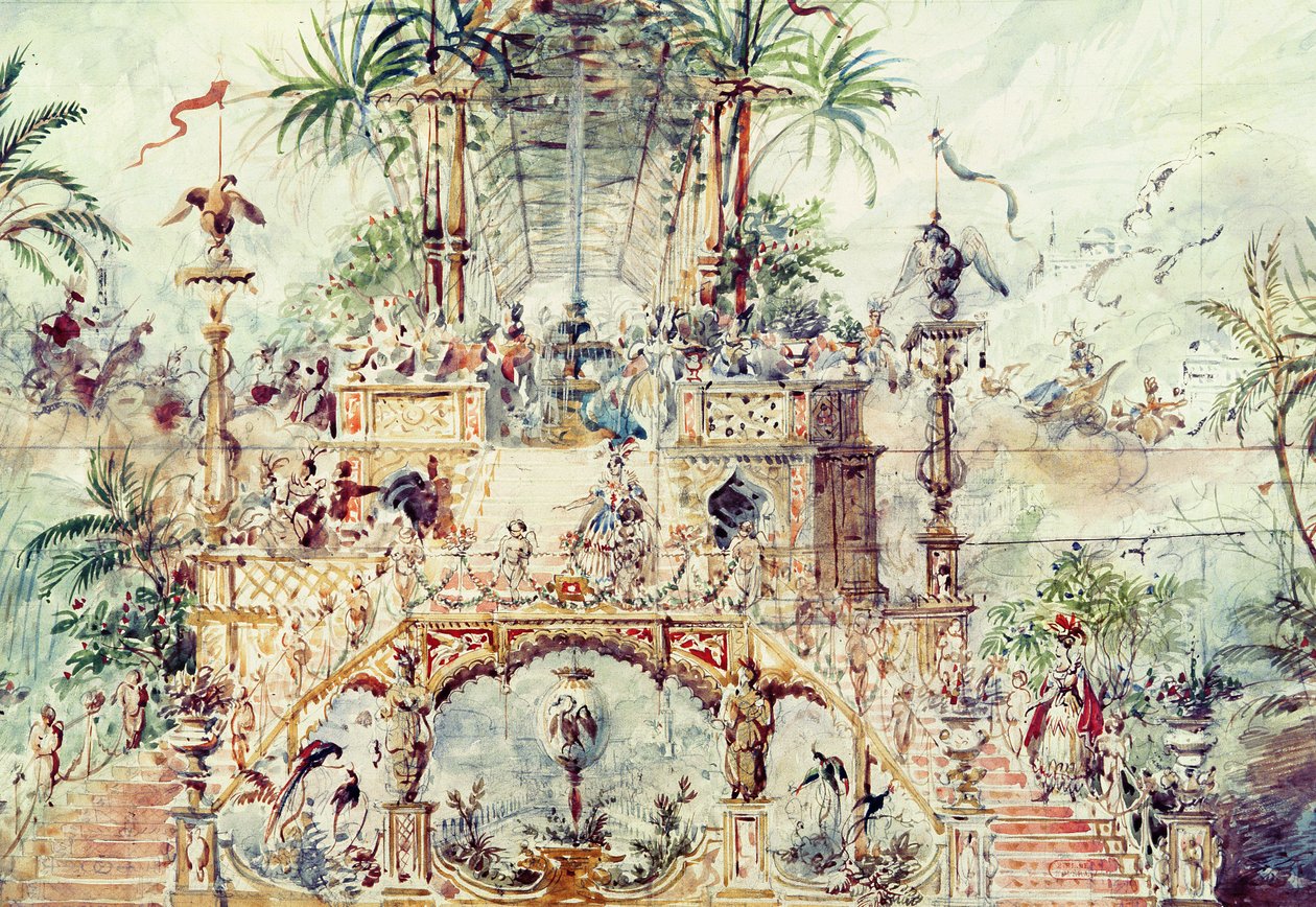 为&39;Aladdin&39;设计，1824年 作者 皮埃尔·吕克·查尔斯·西塞里