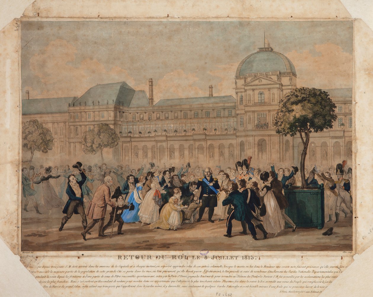 国王归来，1815年7月8日，1815年（彩色aquatint） 作者 皮埃尔·米歇尔·阿利克斯