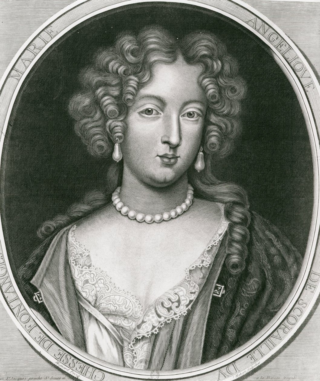 Fontanges公爵夫人Scoraille的Marie Angelique的肖像（1661-81） 作者 皮埃尔·米尼亚德