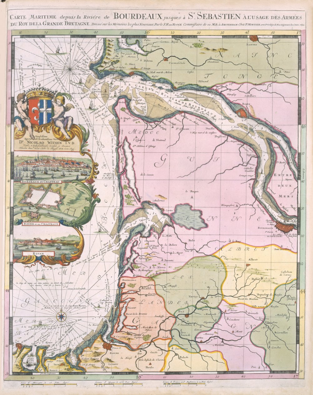 Naptune Francois，或海图的地图集，1693年 作者 皮埃尔·莫蒂埃