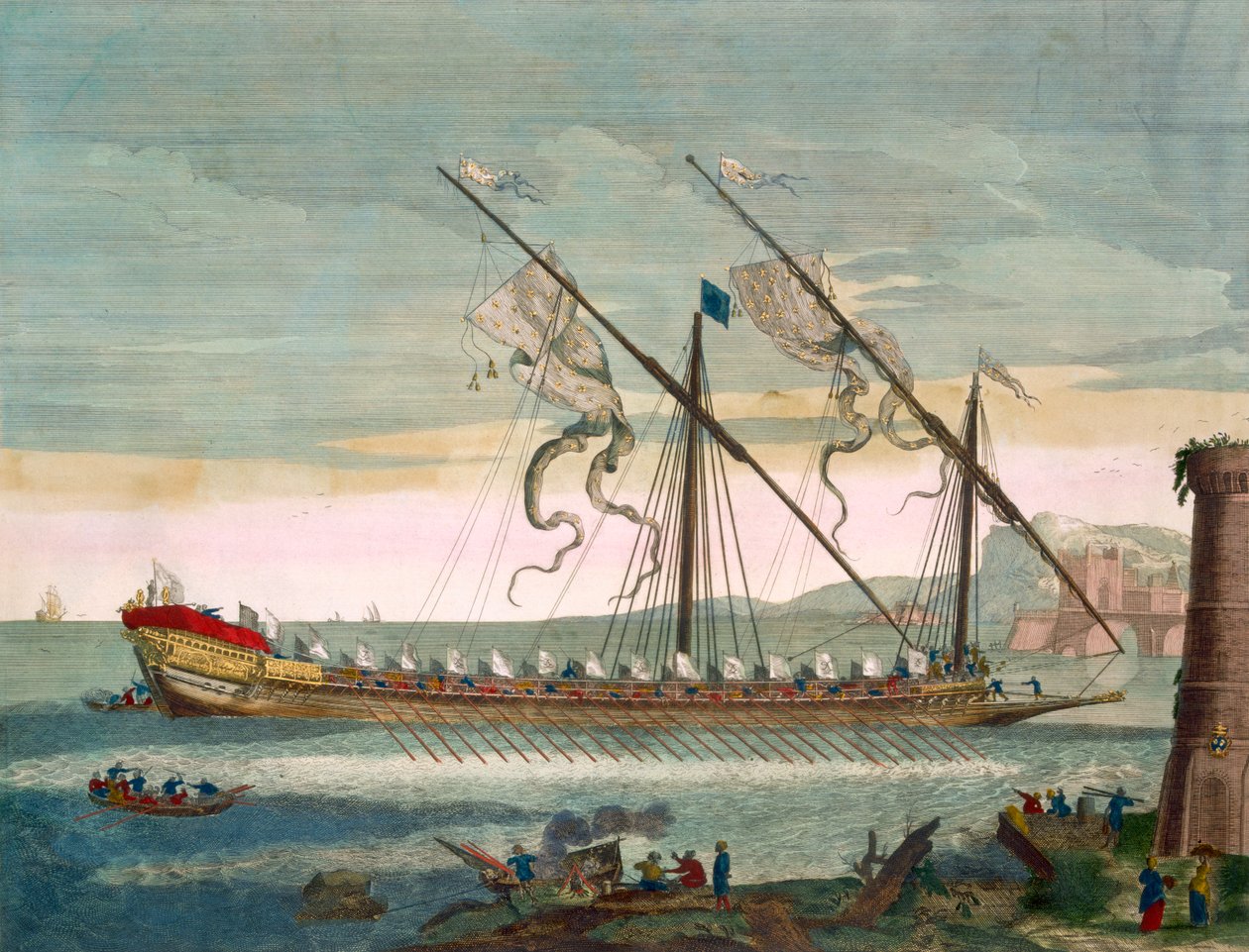 由&39;Le Naptune Francois&39;创作的领先厨房，c.1693-1700（手工彩色雕刻） 作者 皮埃尔·莫蒂埃