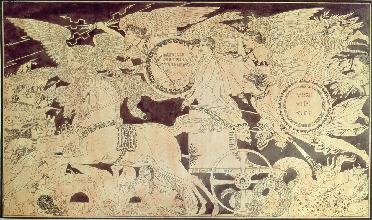 Austerlitz战役的寓言，装饰一个大型Sevres花瓶的预备图，用于圣云皇宫，1806年 作者 皮埃尔·诺拉斯克·贝热雷