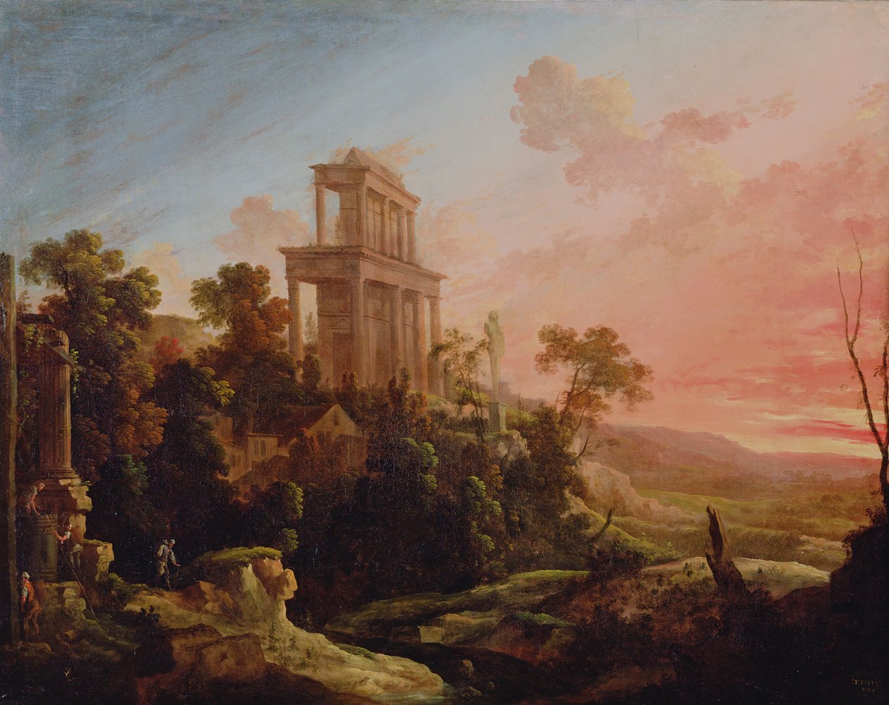 与落日的风景，1705 作者 皮埃尔·帕特尔斯