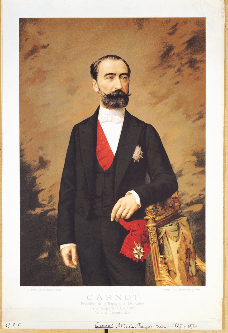 Marie Francois Sadi Carnot（1837-94）1887年的肖像 作者 皮埃尔·佩蒂特