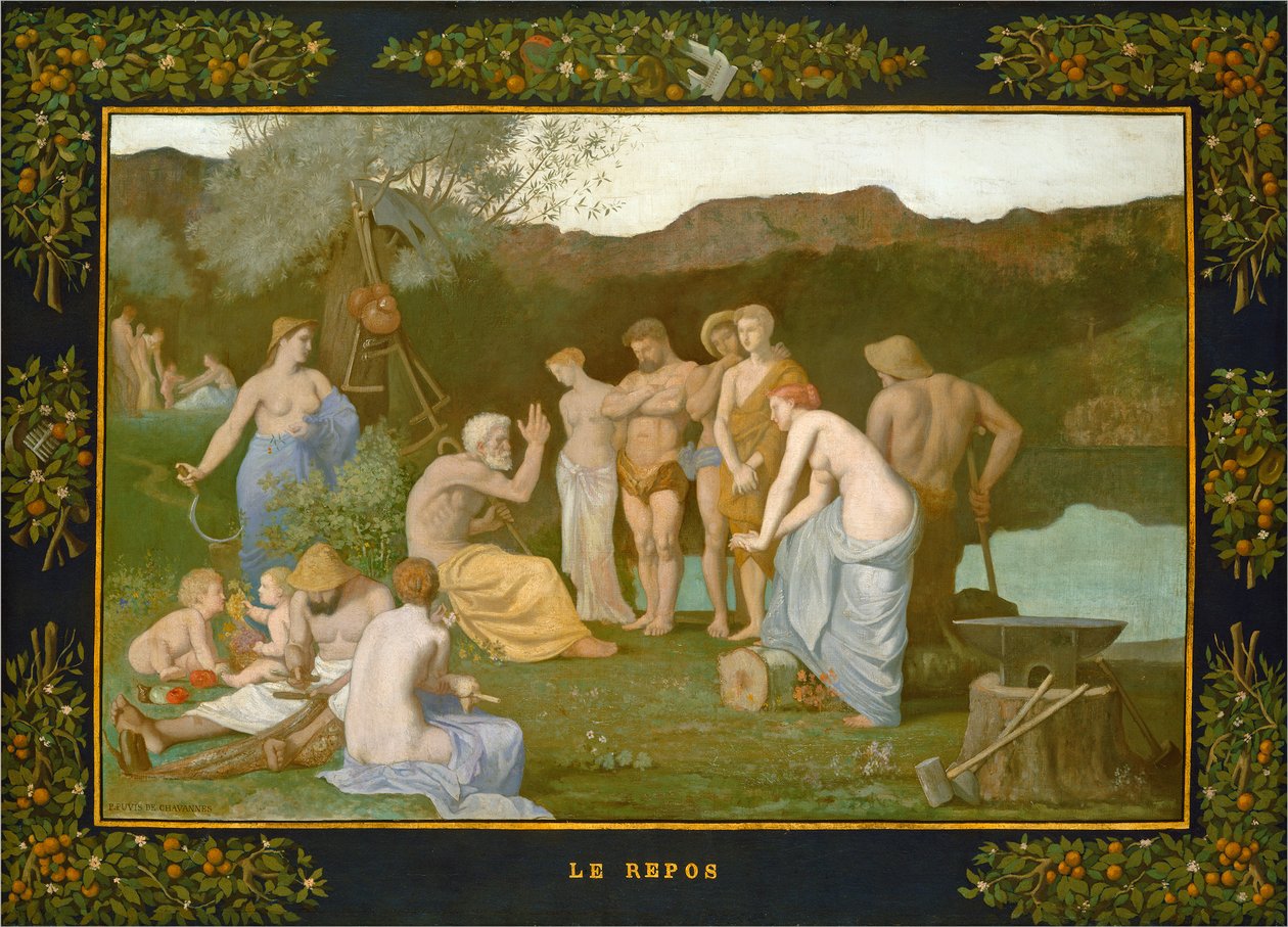 休息，c.1863 作者 皮埃尔·普维斯·德·沙瓦纳