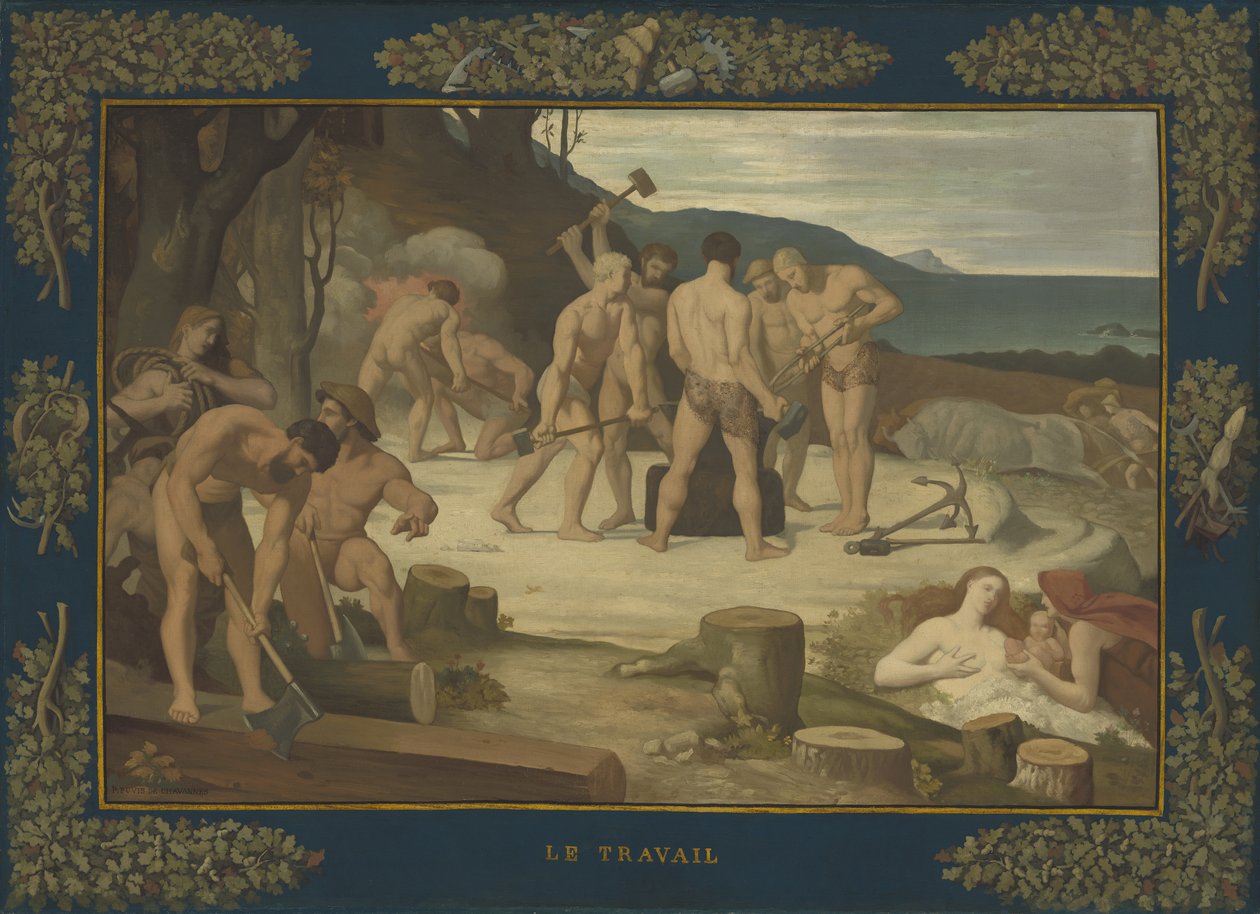 工作，c.1863 作者 皮埃尔·普维斯·德·沙瓦纳
