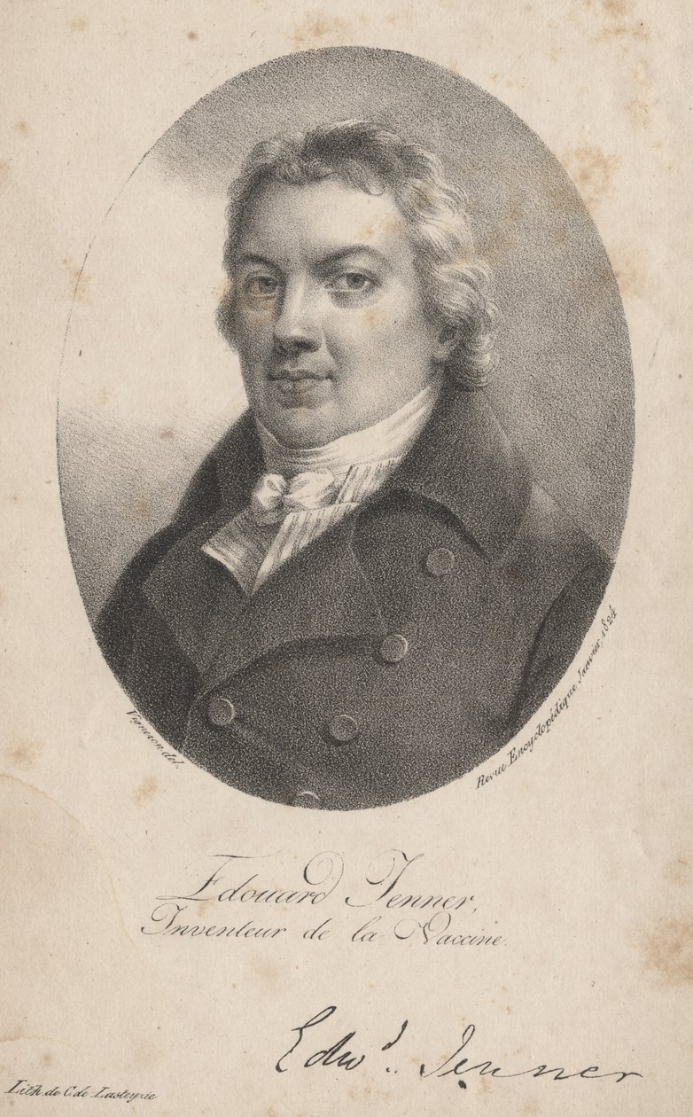 爱德华·詹纳（Edouard Jenner），1824年伯爵查尔斯·菲利贝特·德拉斯泰里（Charles Charles Philibert de Lasteyrie） 作者 皮埃尔·罗奇·维格纳隆
