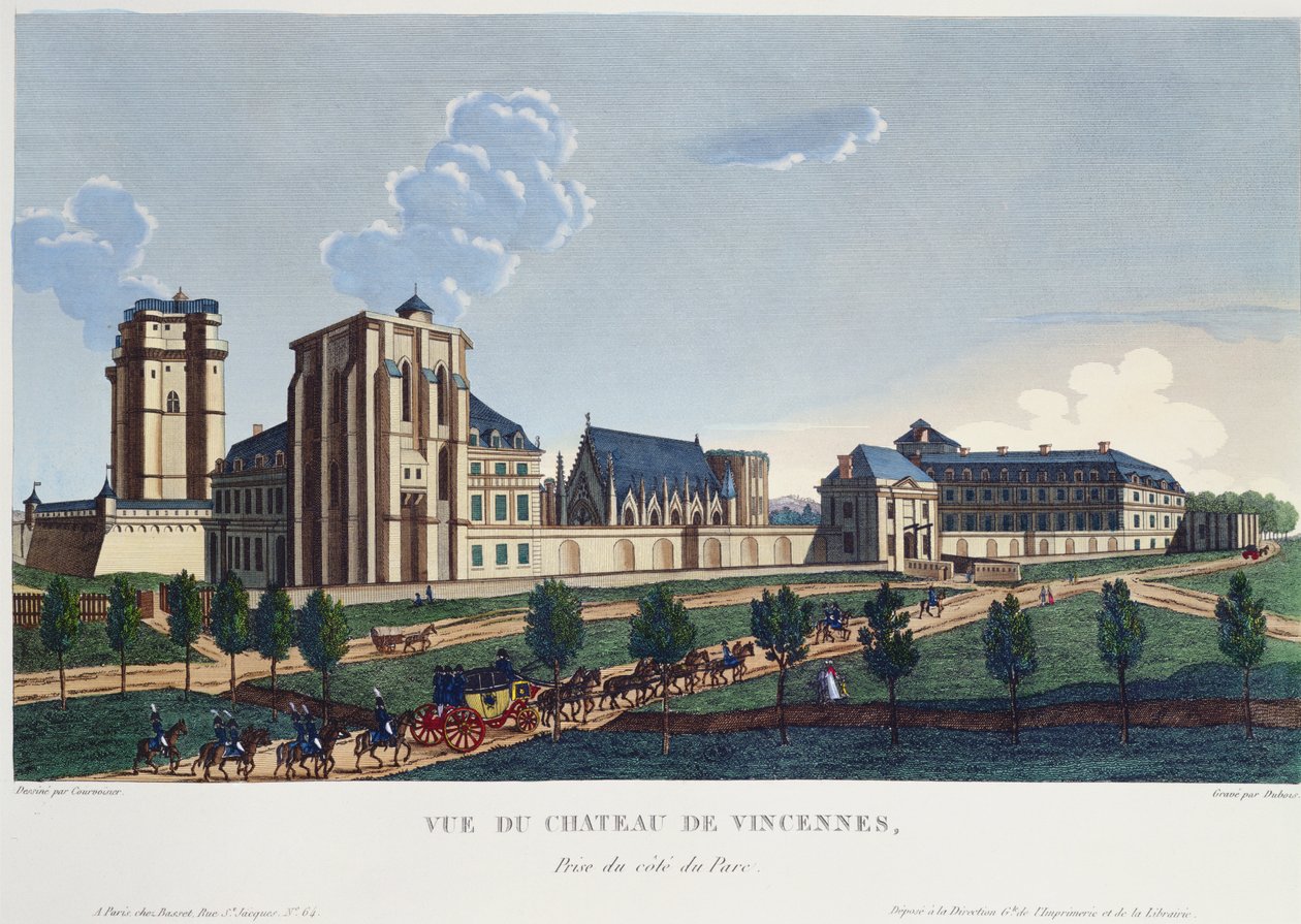 Chateau de Vincennes，1820年（彩色雕刻） 作者 皮埃尔·库瓦西耶（Courvoisier）之后