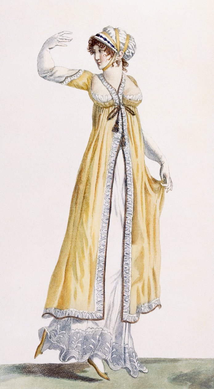 女士俄罗斯风格长袍，插图来自&39;Journal des Dames et des Modes&39;，1801 作者 皮埃尔·德拉·迈桑格