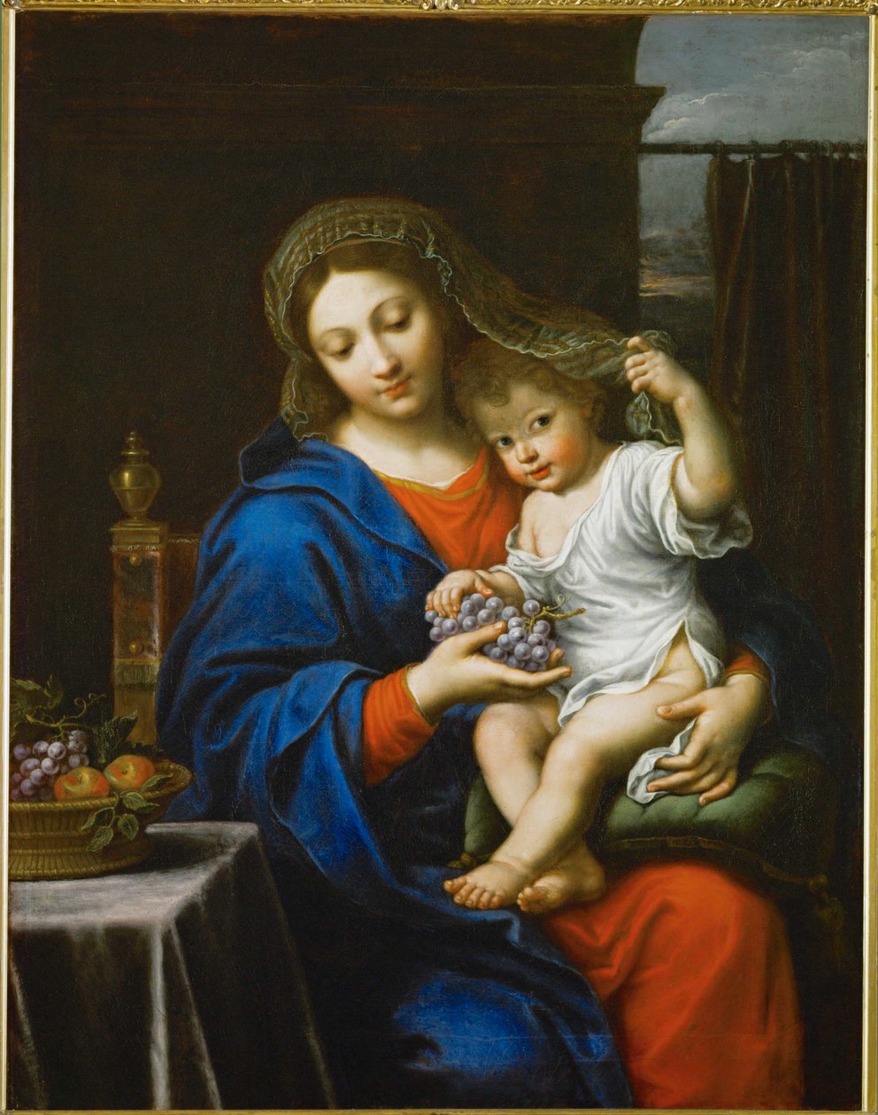 La vierge a la grappe - 圣母与葡萄... 作者 皮埃尔·米尼亚尔（的追随者）