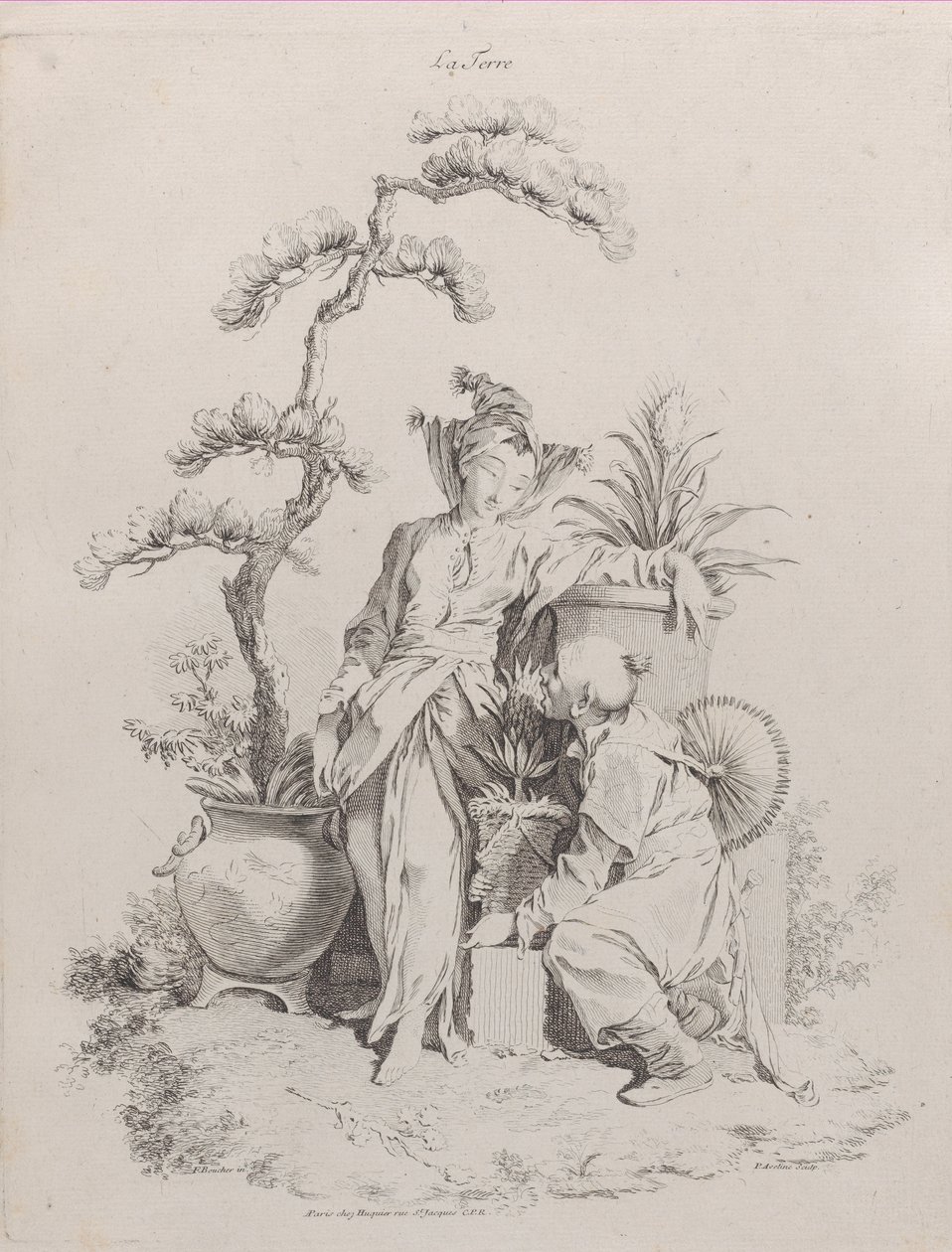 地球，来自《四元素》，1738-49。 作者 皮埃尔·亚历山大·艾夫林