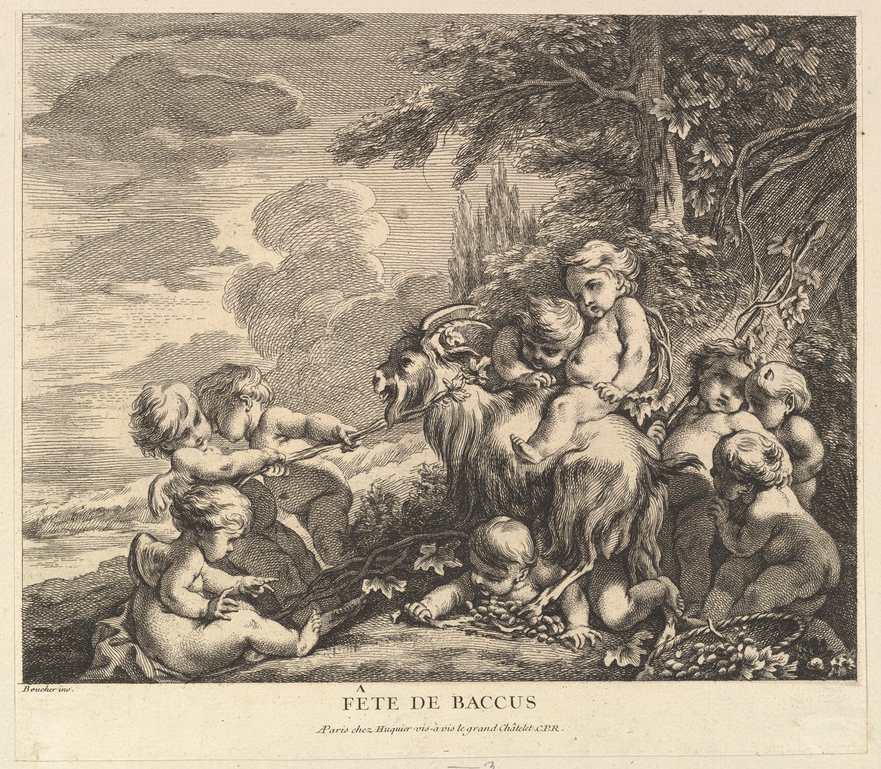 酒神节，ca。 1738。 作者 皮埃尔·亚历山大·艾夫林