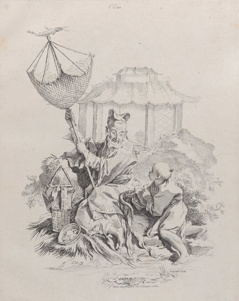 水，来自《四元素》，1738-49。 作者 皮埃尔·亚历山大·艾夫林