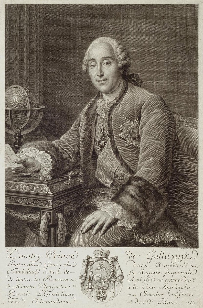 德米特里-米哈伊洛维奇-戈利岑王子的画像 1721-1793年，1762年 作者 皮埃尔·亚历山大·塔迪厄