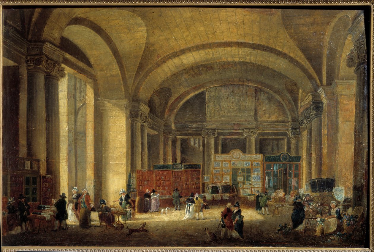 卢浮宫东海岸之窗：印刷店 Pierre Demachy (1723-1807) 绘画，1791 年 0,38x0,58 m 巴黎，卡纳瓦莱博物馆 作者 皮埃尔·安托万·德马奇