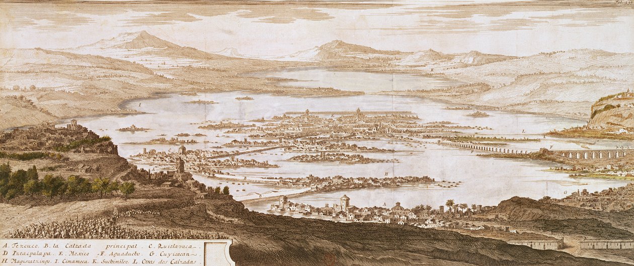 墨西哥城，来自&39;Voyages aux Regions Equinoxales du Nouveau Continent&39;by Alexander von Humboldt（1769-1859）1810 作者 皮埃尔·安托万·马尔凯斯