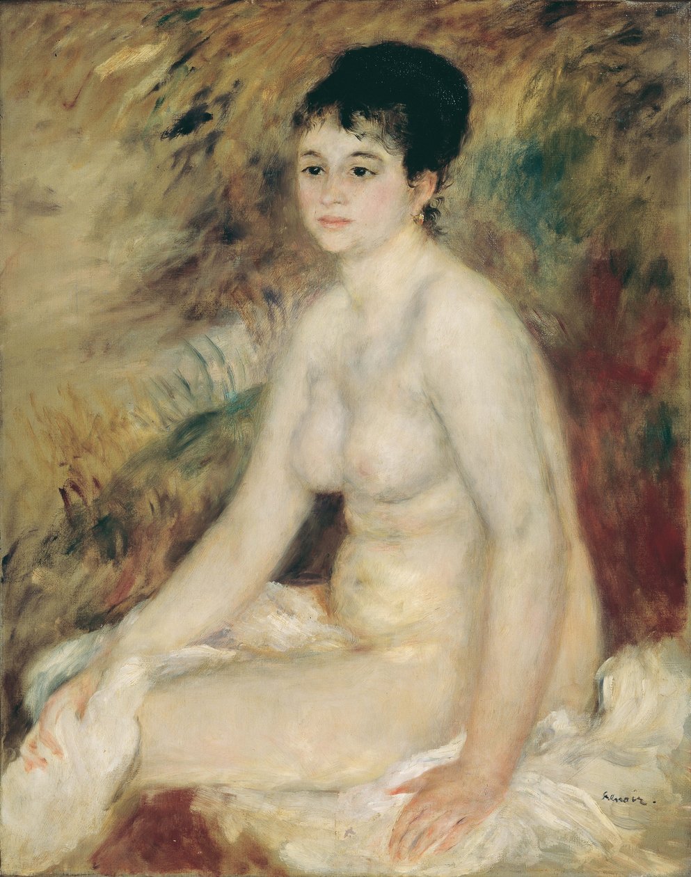 浴后，1876年。 作者 皮埃尔·奥古斯特·雷诺阿