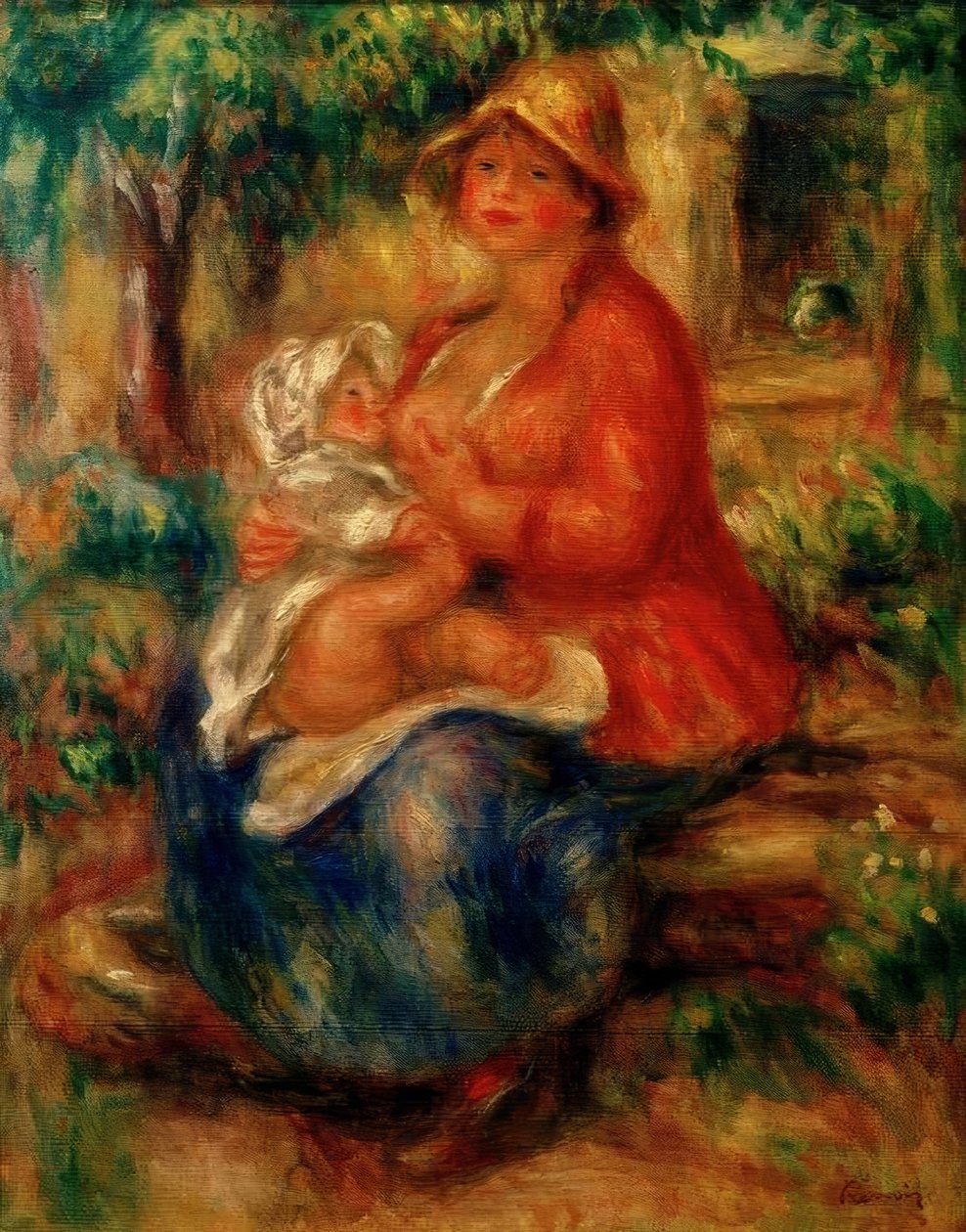 艾琳·雷诺阿（Aline Renoir）照顾儿子 作者 皮埃尔·奥古斯特·雷诺阿
