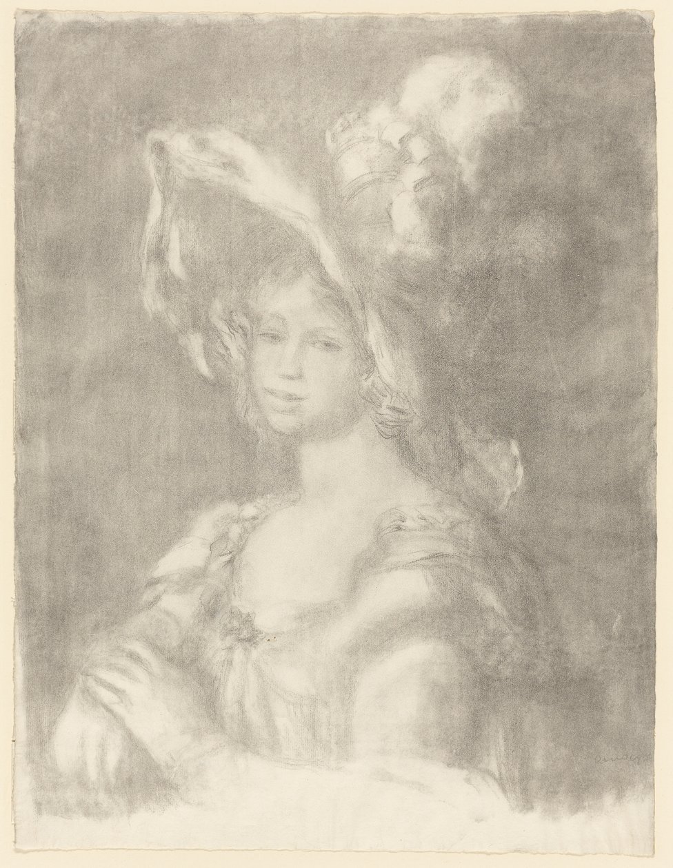 Amélie Laurent Dieterlé，约 1899 年（石版画，米白色织纹纸） 作者 皮埃尔·奥古斯特·雷诺阿