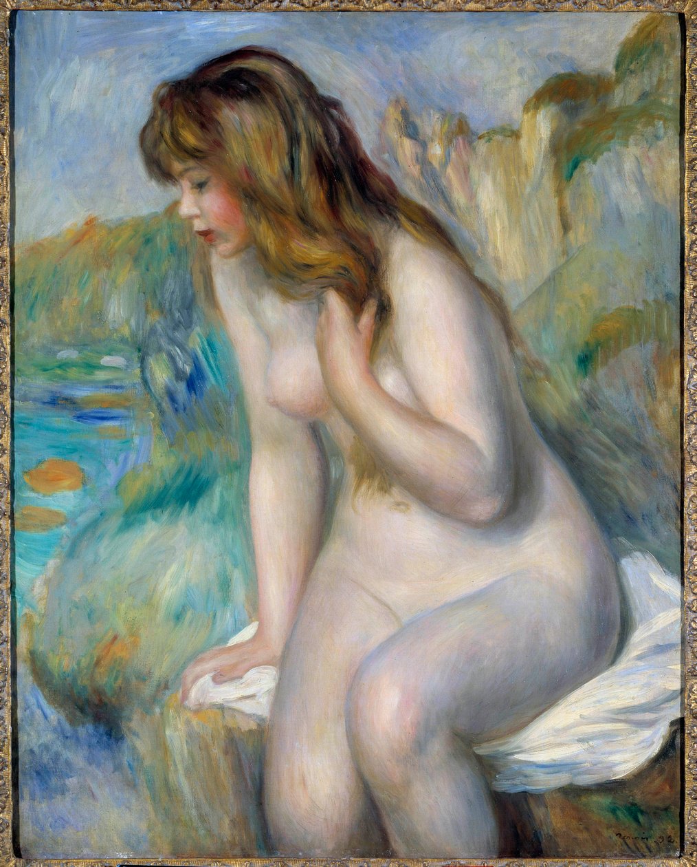 Bather Painting by Pierre Auguste Renoir (1841-1919) 1892 Private collection 作者 皮埃尔·奥古斯特·雷诺阿