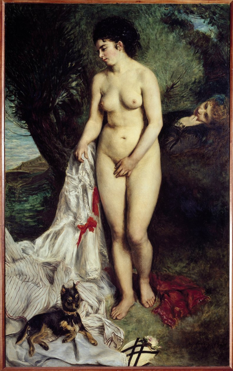 与格里芬的沐浴者 Pierre-Auguste Renoir (1841-1919) 的绘画 1870 暗淡 184x115 cm 圣保罗，巴西艺术博物馆 作者 皮埃尔·奥古斯特·雷诺阿