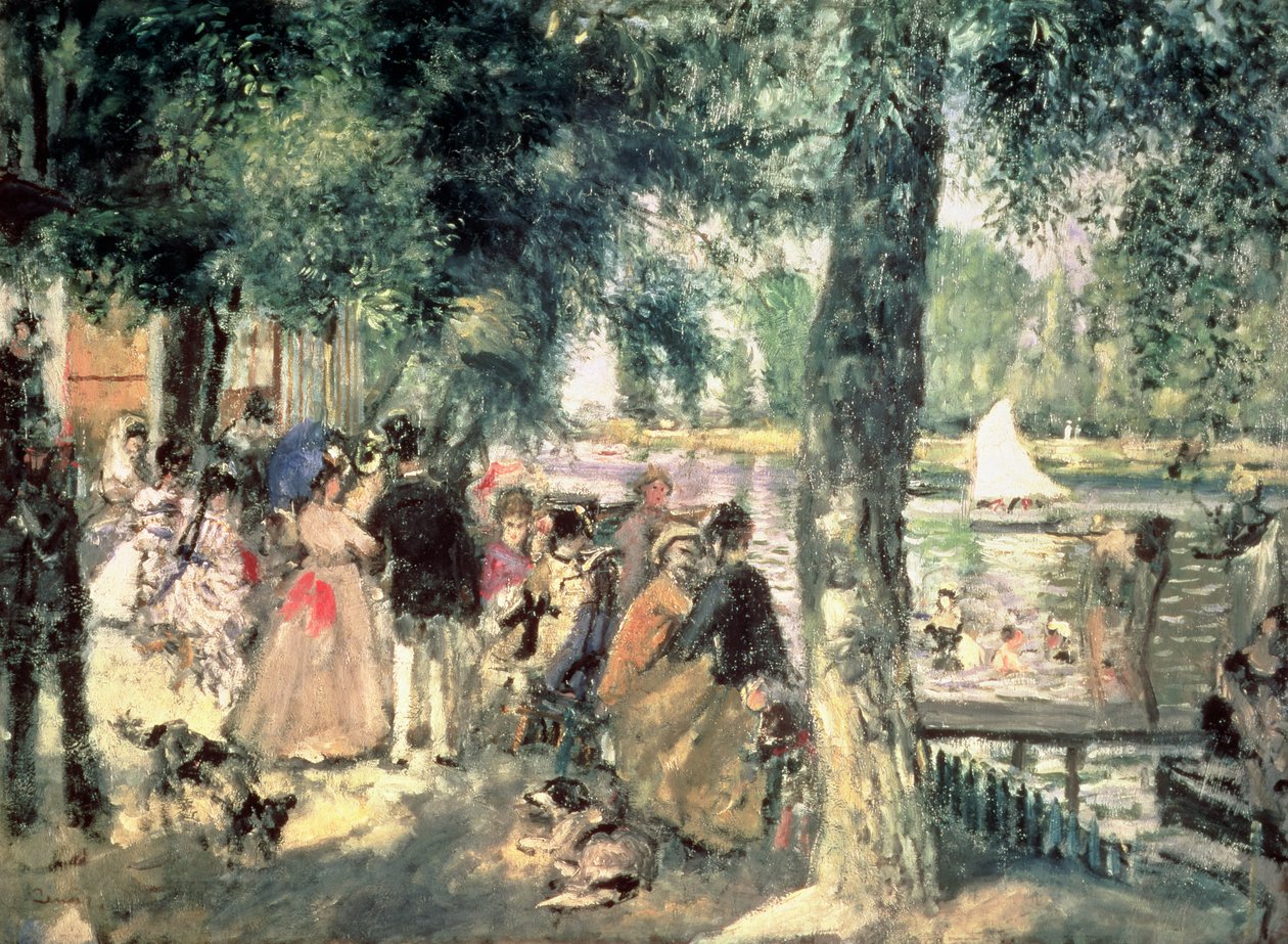 沐浴在塞纳河上或La Grenouillere，约1869年（布面油画） 作者 皮埃尔·奥古斯特·雷诺阿